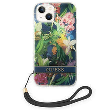Заредете изображение във визуализатора на галерията – Guess GUOHCP14MHFLSB iPhone 14 Plus 6.7 "blue / blue hardcase Flower Strap - TopMag
