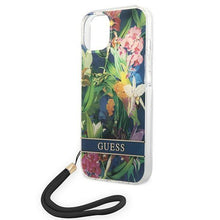 Заредете изображение във визуализатора на галерията – Guess GUOHCP14MHFLSB iPhone 14 Plus 6.7 "blue / blue hardcase Flower Strap - TopMag
