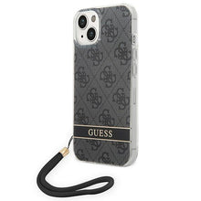 Заредете изображение във визуализатора на галерията – Guess GUOHCP14SH4STK iPhone 14 6.1 "black / black hardcase 4G Print Strap - TopMag
