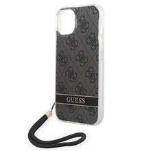 Заредете изображение във визуализатора на галерията – Guess GUOHCP14SH4STK iPhone 14 6.1 "black / black hardcase 4G Print Strap - TopMag
