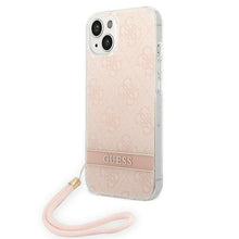 Заредете изображение във визуализатора на галерията – Guess GUOHCP14SH4STP iPhone 14 6.1 "pink / pink hardcase 4G Print Strap - TopMag
