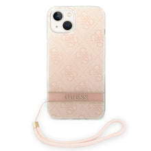 Заредете изображение във визуализатора на галерията – Guess GUOHCP14SH4STP iPhone 14 6.1 "pink / pink hardcase 4G Print Strap - TopMag
