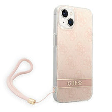 Заредете изображение във визуализатора на галерията – Guess GUOHCP14SH4STP iPhone 14 6.1 "pink / pink hardcase 4G Print Strap - TopMag
