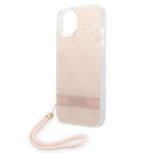 Заредете изображение във визуализатора на галерията – Guess GUOHCP14SH4STP iPhone 14 6.1 "pink / pink hardcase 4G Print Strap - TopMag
