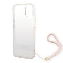 Заредете изображение във визуализатора на галерията – Guess GUOHCP14SH4STP iPhone 14 6.1 "pink / pink hardcase 4G Print Strap - TopMag
