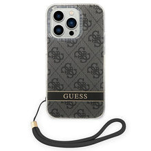 Заредете изображение във визуализатора на галерията – Guess GUOHCP14XH4STK iPhone 14 Pro Max 6.7 "black / black hardcase 4G Print Strap - TopMag
