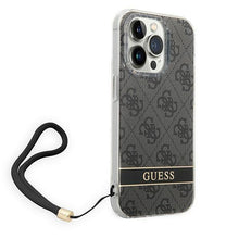 Заредете изображение във визуализатора на галерията – Guess GUOHCP14XH4STK iPhone 14 Pro Max 6.7 "black / black hardcase 4G Print Strap - TopMag
