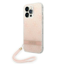 Заредете изображение във визуализатора на галерията – Guess GUOHCP14XH4STP iPhone 14 Pro Max 6.7 "pink / pink hardcase 4G Print Strap - TopMag
