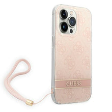 Заредете изображение във визуализатора на галерията – Guess GUOHCP14XH4STP iPhone 14 Pro Max 6.7 "pink / pink hardcase 4G Print Strap - TopMag

