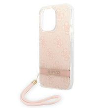Заредете изображение във визуализатора на галерията – Guess GUOHCP14XH4STP iPhone 14 Pro Max 6.7 "pink / pink hardcase 4G Print Strap - TopMag
