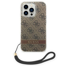 Заредете изображение във визуализатора на галерията – Guess GUOHCP14XH4STW iPhone 14 Pro Max 6.7 "brown / brown hardcase 4G Print Strap - TopMag
