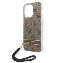 Заредете изображение във визуализатора на галерията – Guess GUOHCP14XH4STW iPhone 14 Pro Max 6.7 "brown / brown hardcase 4G Print Strap - TopMag
