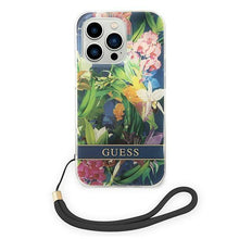 Заредете изображение във визуализатора на галерията – Guess GUOHCP14XHFLSB iPhone 14 Pro Max 6.7 "blue / blue hardcase Flower Strap - TopMag
