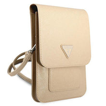 Заредете изображение във визуализатора на галерията – Guess Handbag GUWBSATMLG beige / beige Saffiano Triangle - TopMag
