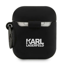 Заредете изображение във визуализатора на галерията – Karl Lagerfeld KLACA2SILRSGBK AirPods cover black / black Silicone RSG - TopMag
