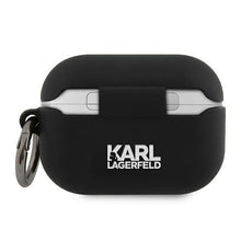 Заредете изображение във визуализатора на галерията – Karl Lagerfeld KLACAPSILRSGBK AirPods Pro cover black / black Silicone RSG - TopMag

