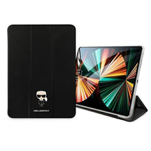 Заредете изображение във визуализатора на галерията – Karl Lagerfeld KLFC11OKMK iPad 11" Pro 2021 Book Cover czarny/black Saffiano Karl Iconic - TopMag
