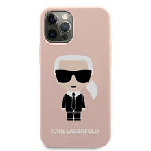 Заредете изображение във визуализатора на галерията – Karl Lagerfeld KLHCP12LSLFKPI iPhone 12 Pro Max 6,7" hardcase jasnoróżowy/light pink Silicone Iconic - TopMag
