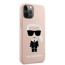 Заредете изображение във визуализатора на галерията – Karl Lagerfeld KLHCP12LSLFKPI iPhone 12 Pro Max 6,7" hardcase jasnoróżowy/light pink Silicone Iconic - TopMag
