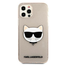 Заредете изображение във визуализатора на галерията – Karl Lagerfeld KLHCP12MCHTUGLGO iPhone 12/12 Pro 6,1" złoty/gold hardcase Glitter Choupette - TopMag
