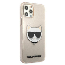 Заредете изображение във визуализатора на галерията – Karl Lagerfeld KLHCP12MCHTUGLGO iPhone 12/12 Pro 6,1" złoty/gold hardcase Glitter Choupette - TopMag
