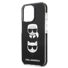 Заредете изображение във визуализатора на галерията – Karl Lagerfeld KLHCP13LTPE2TK iPhone 13 Pro / 13 6,1" hardcase czarny/black Karl&amp;Choupette Head - TopMag
