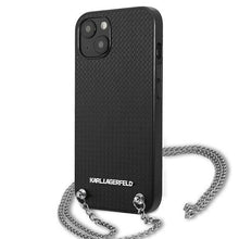 Заредете изображение във визуализатора на галерията – Karl Lagerfeld KLHCP13SPMK iPhone 13 mini 5,4 "hardcase black / black Leather Textured and Chain - TopMag
