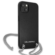 Заредете изображение във визуализатора на галерията – Karl Lagerfeld KLHCP13SPMK iPhone 13 mini 5,4 "hardcase black / black Leather Textured and Chain - TopMag
