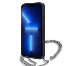 Заредете изображение във визуализатора на галерията – Karl Lagerfeld KLHCP13SPMK iPhone 13 mini 5,4 "hardcase black / black Leather Textured and Chain - TopMag
