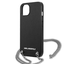 Заредете изображение във визуализатора на галерията – Karl Lagerfeld KLHCP13SPMK iPhone 13 mini 5,4 "hardcase black / black Leather Textured and Chain - TopMag
