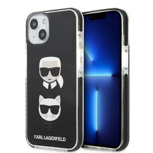 Заредете изображение във визуализатора на галерията – Karl Lagerfeld KLHCP13STPE2TK iPhone 13 mini 5,4 "hardcase black / black Karl &amp; Choupette Head - TopMag
