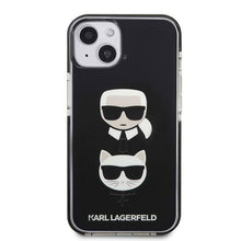 Заредете изображение във визуализатора на галерията – Karl Lagerfeld KLHCP13STPE2TK iPhone 13 mini 5,4 "hardcase black / black Karl &amp; Choupette Head - TopMag

