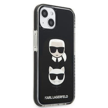 Заредете изображение във визуализатора на галерията – Karl Lagerfeld KLHCP13STPE2TK iPhone 13 mini 5,4 "hardcase black / black Karl &amp; Choupette Head - TopMag
