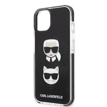 Заредете изображение във визуализатора на галерията – Karl Lagerfeld KLHCP13STPE2TK iPhone 13 mini 5,4 "hardcase black / black Karl &amp; Choupette Head - TopMag

