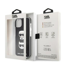 Заредете изображение във визуализатора на галерията – Karl Lagerfeld KLHCP13STPE2TK iPhone 13 mini 5,4 "hardcase black / black Karl &amp; Choupette Head - TopMag

