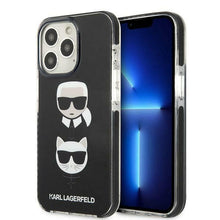 Заредете изображение във визуализатора на галерията – Karl Lagerfeld KLHCP13XTPE2TK iPhone 13 Pro Max 6,7" hardcase czarny/black Karl&amp;Choupette Head - TopMag
