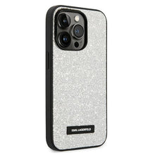 Заредете изображение във визуализатора на галерията – Karl Lagerfeld KLHCP14LG2ELS iPhone 14 Pro 6.1 "hardcase silver / silver Glitter Plaque Logo
