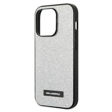 Заредете изображение във визуализатора на галерията – Karl Lagerfeld KLHCP14LG2ELS iPhone 14 Pro 6.1 "hardcase silver / silver Glitter Plaque Logo
