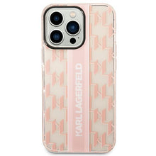 Заредете изображение във визуализатора на галерията – Karl Lagerfeld KLHCP14LHKLSPCP iPhone 14 Pro 6.1 &quot;hardcase pink / pink Mono Vertical Stripe - TopMag
