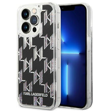 Заредете изображение във визуализатора на галерията – Karl Lagerfeld KLHCP14LLMNMK iPhone 14 Pro 6.1 "hardcase black / black Liquid Glitter Monogram - TopMag
