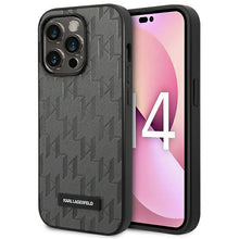 Заредете изображение във визуализатора на галерията – Karl Lagerfeld KLHCP14LSAKLHPG iPhone 14 Pro 6.1 "hardcase gray / gray Saffiano Mono Metal Logo - TopMag
