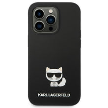 Заредете изображение във визуализатора на галерията – Karl Lagerfeld KLHCP14LSLCTBK iPhone 14 Pro 6.1 "hardcase black / black Silicone Choupette Body - TopMag
