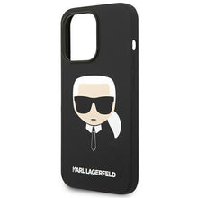Заредете изображение във визуализатора на галерията – Karl Lagerfeld KLHCP14LSLKHBK iPhone 14 Pro 6.1 "hardcase black / black Silicone Karl`s Head - TopMag
