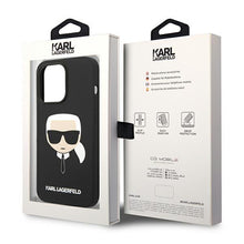 Заредете изображение във визуализатора на галерията – Karl Lagerfeld KLHCP14LSLKHBK iPhone 14 Pro 6.1 "hardcase black / black Silicone Karl`s Head - TopMag
