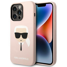 Заредете изображение във визуализатора на галерията – Karl Lagerfeld KLHCP14LSLKHLP iPhone 14 Pro 6.1 "hardcase pink / pink Silicone Karl`s Head - TopMag
