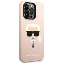 Заредете изображение във визуализатора на галерията – Karl Lagerfeld KLHCP14LSLKHLP iPhone 14 Pro 6.1 "hardcase pink / pink Silicone Karl`s Head - TopMag
