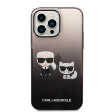 Заредете изображение във визуализатора на галерията – Karl Lagerfeld KLHCP14LTGKCK iPhone 14 Pro 6.1 "hardcase black / black Gradient Ikonik Karl &amp; Choupette - TopMag
