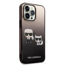 Заредете изображение във визуализатора на галерията – Karl Lagerfeld KLHCP14LTGKCK iPhone 14 Pro 6.1 "hardcase black / black Gradient Ikonik Karl &amp; Choupette - TopMag
