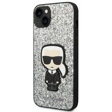 Заредете изображение във визуализатора на галерията – Karl Lagerfeld KLHCP14MGFKPG iPhone 14 Plus 6.7 "hardcase silver / silver Glitter Flakes Ikonik - TopMag
