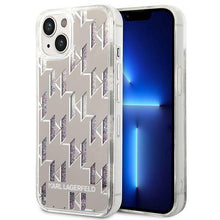 Заредете изображение във визуализатора на галерията – Karl Lagerfeld KLHCP14MLMNMS iPhone 14 Plus 6.7 "hardcase silver / silver Liquid Glitter Monogram - TopMag
